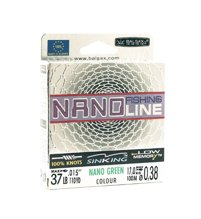Леска Balsax Nano Fishing Green Box 100м 0,38 (17,0кг)