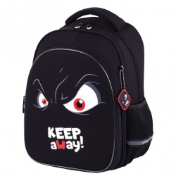 Рюкзак Brauberg Optima, 2 отделения, с брелоком, Keep away, светящийся, 36х27х18 см, 271361