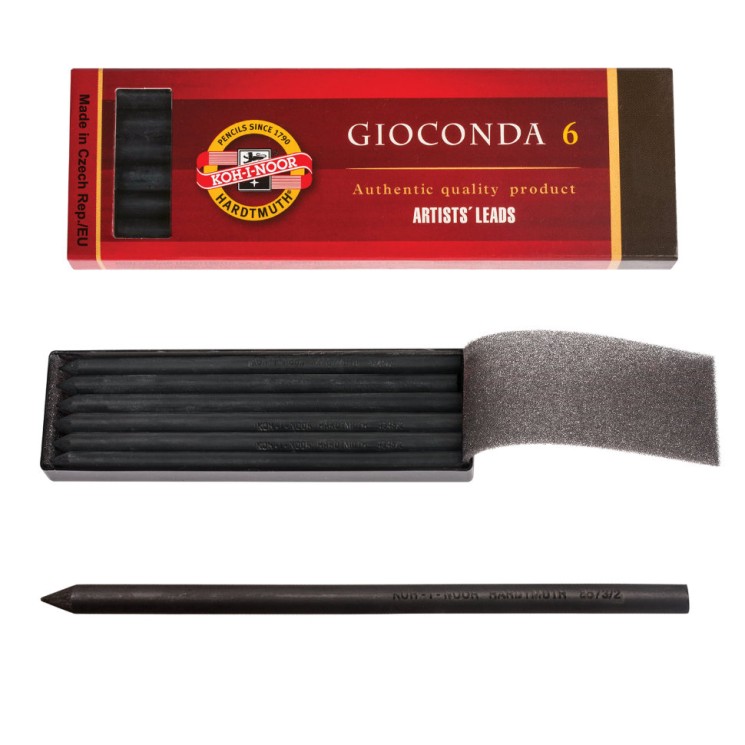 Графитовые стержни KOH-I-NOOR Gioconda черные 6 шт 4345002004PK