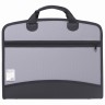 Папка-портфель пластиковая Brauberg А4+ (375х305х60 мм), 4 отделения, 2 кармана, серая, 228685