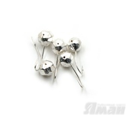 Мормышка Яман шар с отв., цвет Silver Plated, d 6, гран. (5 шт.) Я-МР120