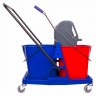 Тележка уборочная Brabix, 2 съемных ведра 23 л, механ. отжим, пластиковый каркас, 606659
