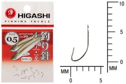 Крючок Higashi Akitakitsune ringed №0,5 White UV (10 шт)