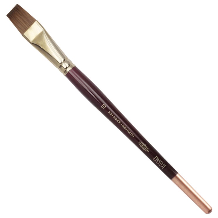 Кисть художественная KOH-I-NOOR колонок, плоская, №10, короткая ручка 9936010010BL
