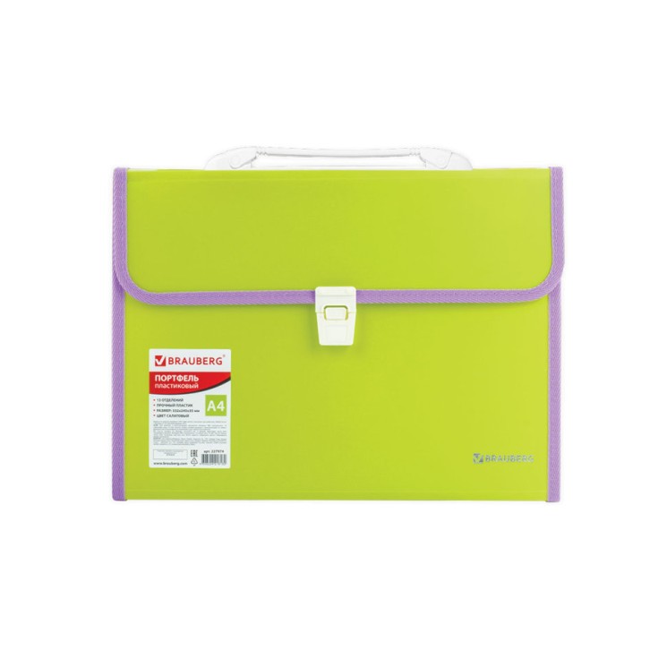 Папка портфель А4 для документов пластиковая Brauberg Joy 13 отделений 227974