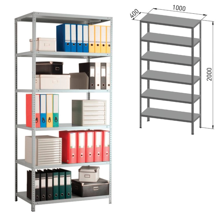 Стеллаж металлический Практик MS (MS 200/100х40/6)