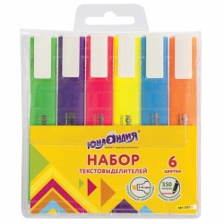 Набор текстовыделителей Юнландия Colorstar линия 1-4 мм 6 цветов 151709