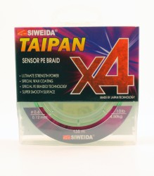 Леска плетеная Siweida Taipan Sensor PE Braid X4 135м 0,12мм (4,50кг) ярко-зеленая