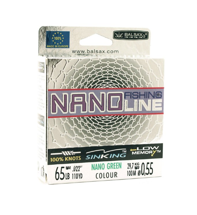Леска Balsax Nano Fishing Green Box 100м 0,55 (29,7кг)