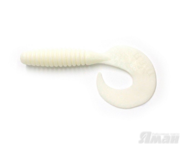 Твистер Yaman Spiral, 6", цвет 01 - White, 4 шт Y-S6-01