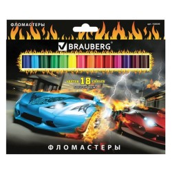 Фломастеры Brauberg InstaRacing 18 цветов 150549