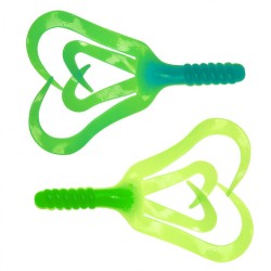 Твистер Helios Credo Four Tail 2,35"/6,0 см, цвет Blue Lime 10 шт HS-20-040