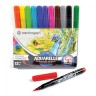 Маркеры-кисти акварельные 12 цв Centropen "Aquarelle", линия письма 1-9 мм, 8683/12ET, 152088
