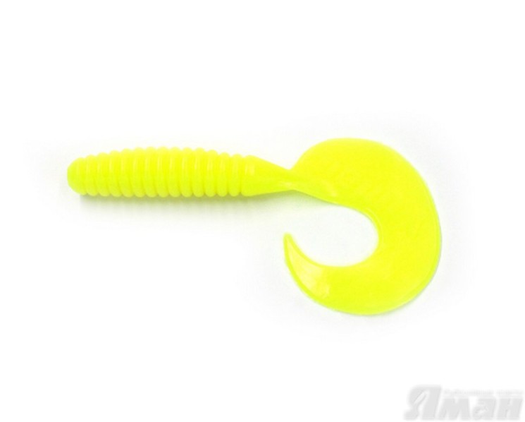 Твистер Yaman Spiral, 6", цвет 02 - Chartreuse, 4 шт Y-S6-02