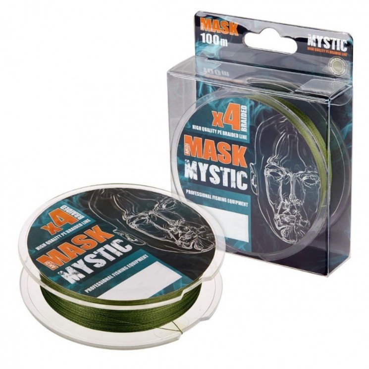 Леска плетеная Akkoi Mask Mystic X4 0,18мм 100м Deep Green MM4DG/100-0,18