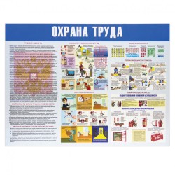 Доска-стенд информационная "Охрана труда" (910х700 мм), пластик 291017