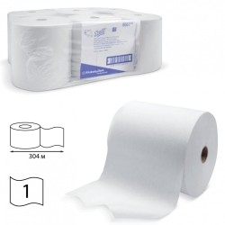 Полотенца бумажные рулонные Kimberly-Clark Scott комп. 6 шт. 304 м белые диспенсер 126122