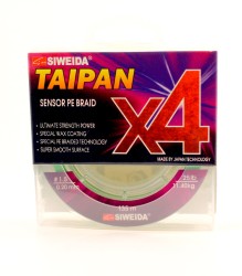 Леска плетеная Siweida Taipan Sensor PE Braid X4 135м 0,20мм (11,40кг) ярко-зеленая