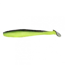 Виброхвост Yaman PRO Flatter Shad, р.2 inch, цв. 32 - Black Red Flake/Chartreuse, 6 шт  YP-FS2-32