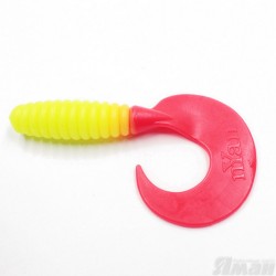 Твистер Yaman Spiral, 6", цвет 06 - Chartreuse red tail, 4 шт Y-S6-06