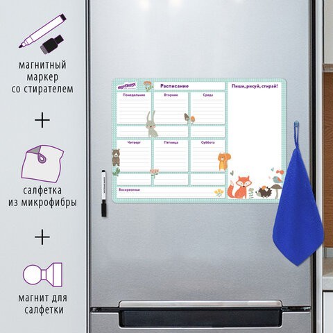 Планинг на холодильник магнитный Юнландия Расписание 42х30 см 237851