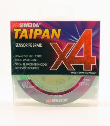 Леска плетеная Siweida Taipan Sensor PE Braid X4 135м 0,26мм (14,41кг) ярко-зеленая