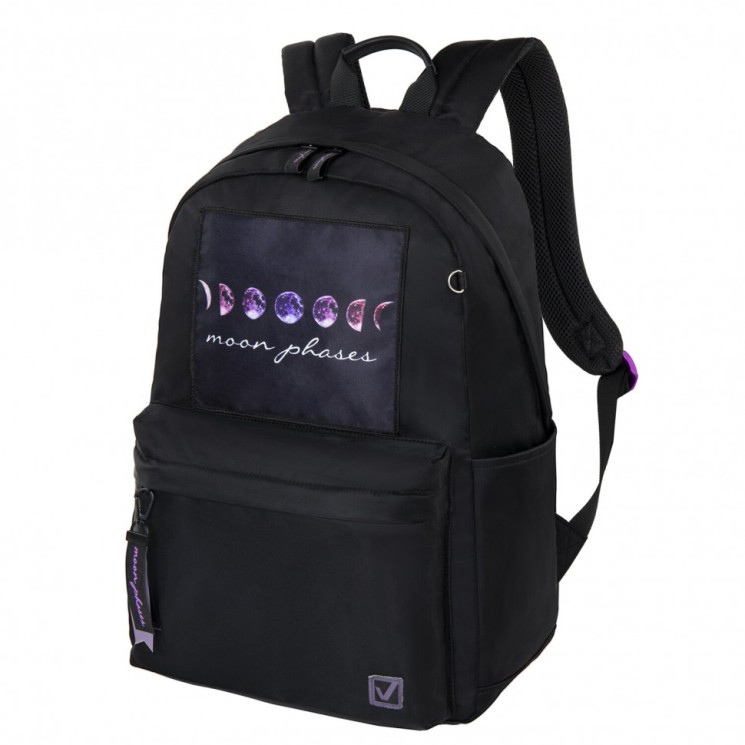 Рюкзак Brauberg Fashion City потайной карман, Moon, черный, 44х31х16 см, 270807