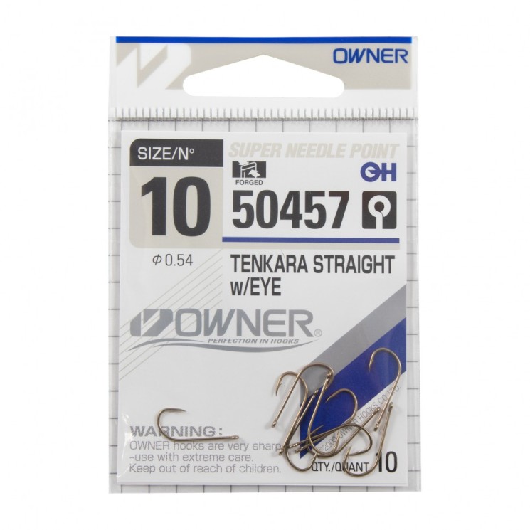 Крючок Owner Tenkara Straight w/eye brown №10 (10 шт)