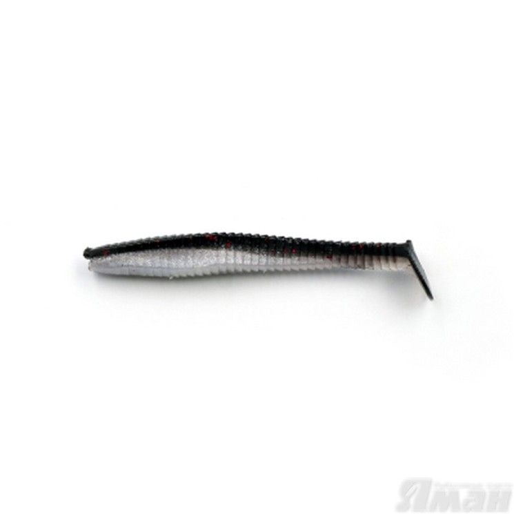 Виброхвост Yaman Flatter Shad, 3", цвет 34 - Black Red Flake Y-FS3-34