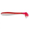 Виброхвост Helios Catcher 3,55"/9 см, цвет Red & White 5 шт HS-2-003
