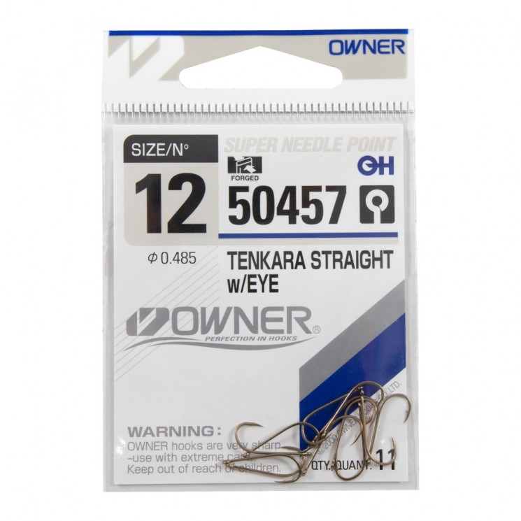 Крючок Owner Tenkara Straight w/eye brown №12 (11 шт)