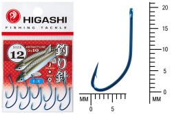 Крючок Higashi Akitakitsune ringed №12 Blue (10 шт)
