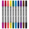 Фломастеры двусторонние Brauberg Premium Dual-Tip 10 цветов 151946