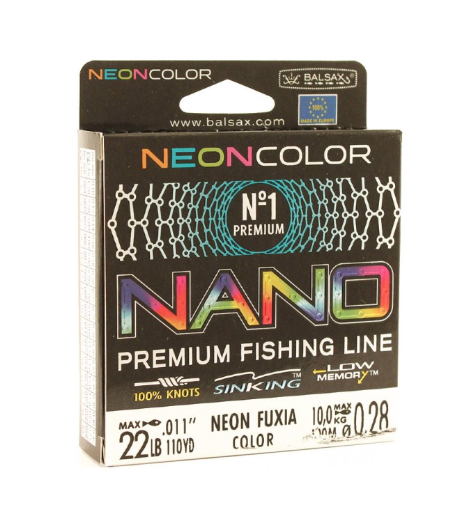 Леска Balsax Nano Neon Fuxia Box 100м 0,28 (10,0кг)