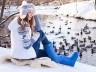 Женские зимние сапоги с меховым вкладышем до -40 ЭВА, противоскользящая  подошва ТЭП Онега Torvi синие