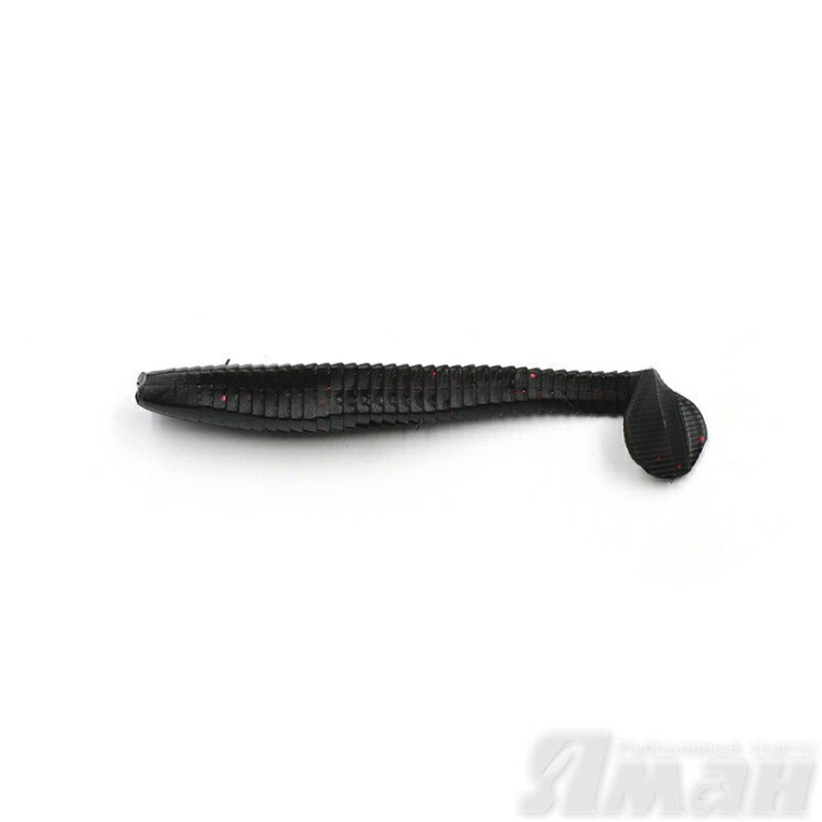 Виброхвост Yaman Flatter Shad, 4", цвет 31 - Black Red Flake, 5 шт Y-FS4-31