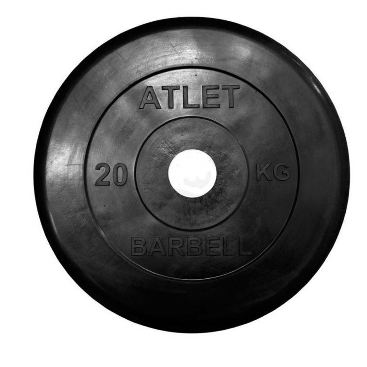 Блин для штанги обрезиненный MB Barbell d-51 20 кг