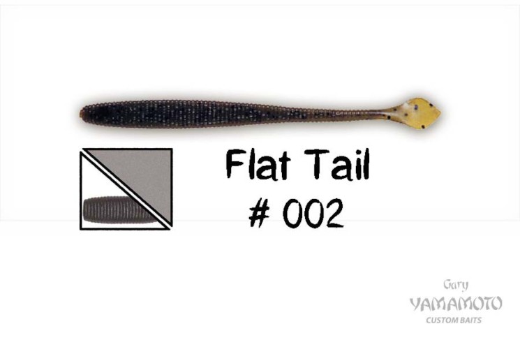 Слаг Gary Yamamoto Flat Tail 4.5" цвет 002, 20 шт