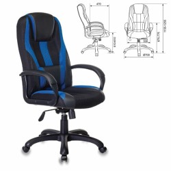 Кресло компьютерное Бюрократ Viking-9/BL+BLUE экокожа/ткань, черно-синее