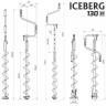 Ледобур Iceberg  130R-1600 v3.0 (диаметр 130 мм) двуручный, правый, полукруглые ножи