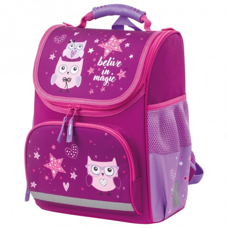 Ранец Пифагор Basic, с эргономичной спинкой, Smart owls, 35х28х18 см, 229933