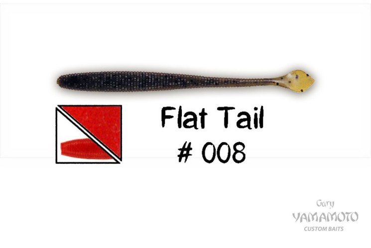 Слаг Gary Yamamoto Flat Tail 4.5" цвет 008, 20 шт