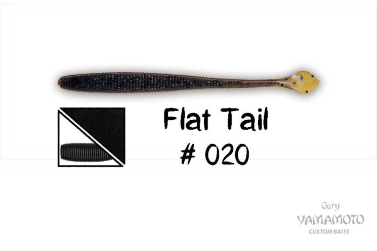 Слаг Gary Yamamoto Flat Tail 4.5" цвет 020, 20 шт