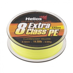 Шнур плетеный Helios Extra Class 8 PE Braid 0,12мм 135м F.Yellow HS-8PEY-12/135 Y