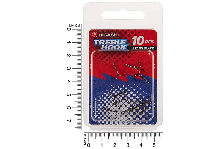 Крючок тройник Higashi TH-1 №12 NS Black (10 шт)
