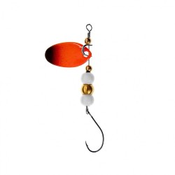 Мини блесна вертушка Premier Fishing Micro-spini 2г, цвет ОЧ оранжевый-черный