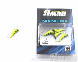 Мормышка вольфрам Яман Blue Fox с ушками, р.4 0,90 г, цвет полосатик (5 шт.) Я-МР740