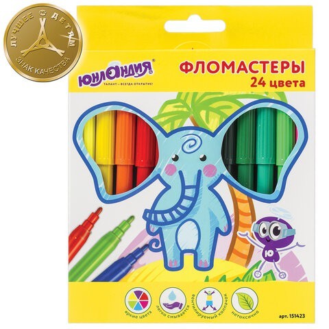 Фломастеры Юнландия Экзотика 24 цвета 151423
