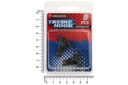 Крючок тройник Higashi TH-1 №2 NS Black (8 шт)