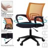 Кресло оператора Brabix Fly MG-396 ткань/сетка, черно-оранжевое 532084